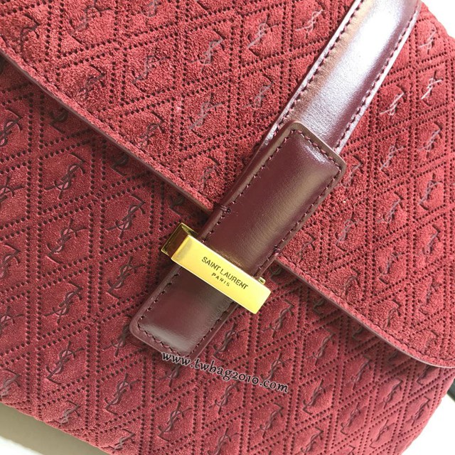 YSL专柜款女包 聖羅蘭經典款麂皮小牛皮壓花包包 YSL肩背斜挎包 568604  jjh1059